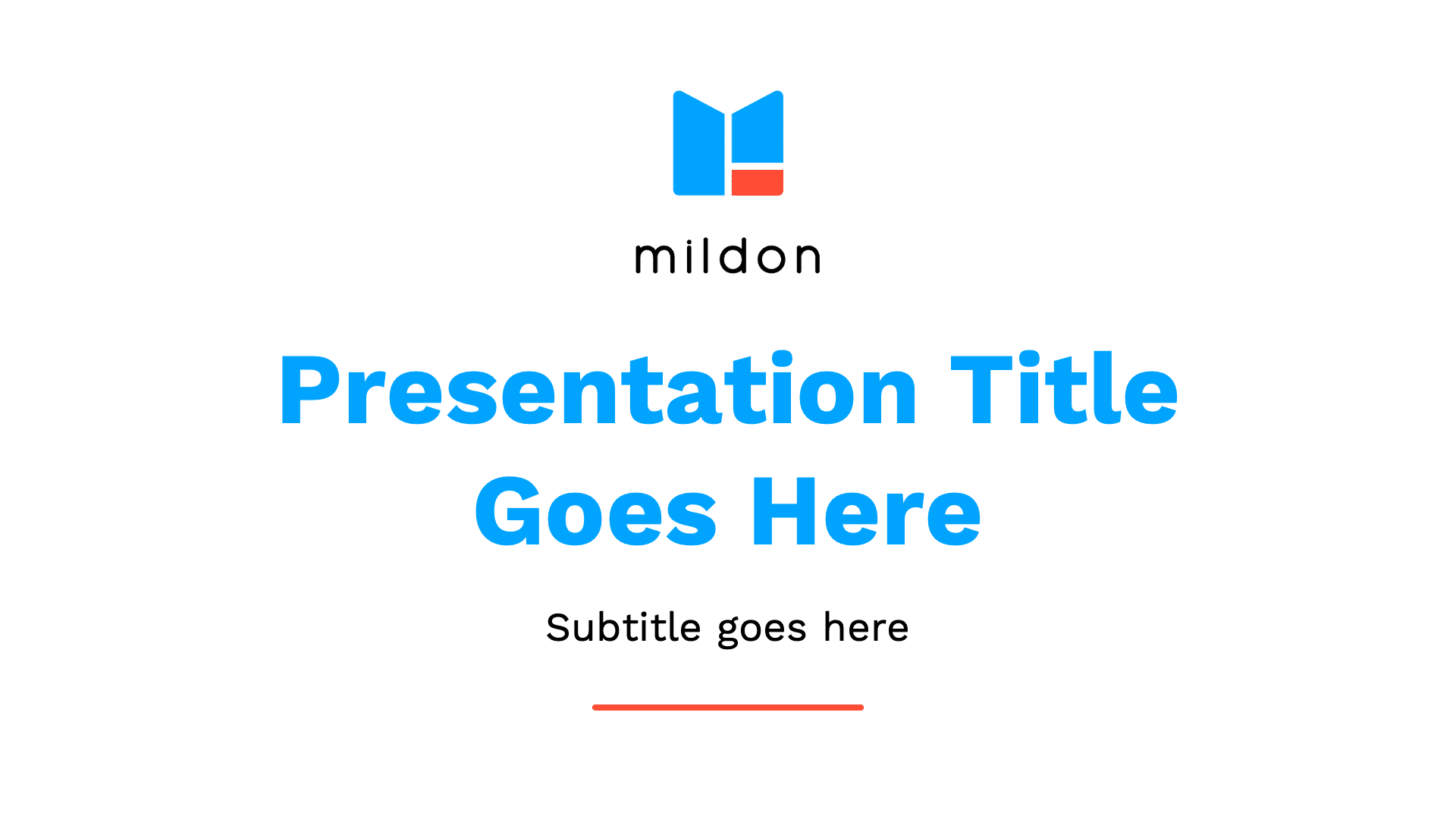 Mildon presentation deck slide design